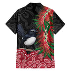 Willie wagtail Australia Family Matching Puletasi and Hawaiian Shirt Aussie Bottlebrushes Aboriginal Art - Aussie Hoodie