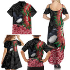 Willie wagtail Australia Family Matching Summer Maxi Dress and Hawaiian Shirt Aussie Bottlebrushes Aboriginal Art - Aussie Hoodie