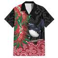 Willie wagtail Australia Hawaiian Shirt Aussie Bottlebrushes Aboriginal Art - Aussie Hoodie