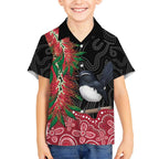 Willie wagtail Australia Hawaiian Shirt Aussie Bottlebrushes Aboriginal Art - Aussie Hoodie