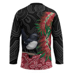 Willie wagtail Australia Hockey Jersey Aussie Bottlebrushes Aboriginal Art - Aussie Hoodie