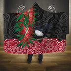 Willie wagtail Australia Hooded Blanket Aussie Bottlebrushes Aboriginal Art - Aussie Hoodie