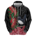 Willie wagtail Australia Hoodie Aussie Bottlebrushes Aboriginal Art - Aussie Hoodie