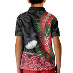 Willie wagtail Australia Kid Polo Shirt Aussie Bottlebrushes Aboriginal Art - Aussie Hoodie