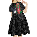 Willie wagtail Australia Kid Short Sleeve Dress Aussie Bottlebrushes Aboriginal Art - Aussie Hoodie