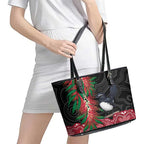 Willie wagtail Australia Leather Tote Bag Aussie Bottlebrushes Aboriginal Art - Aussie Hoodie
