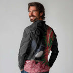 Willie wagtail Australia Long Sleeve Polo Shirt Aussie Bottlebrushes Aboriginal Art - Aussie Hoodie