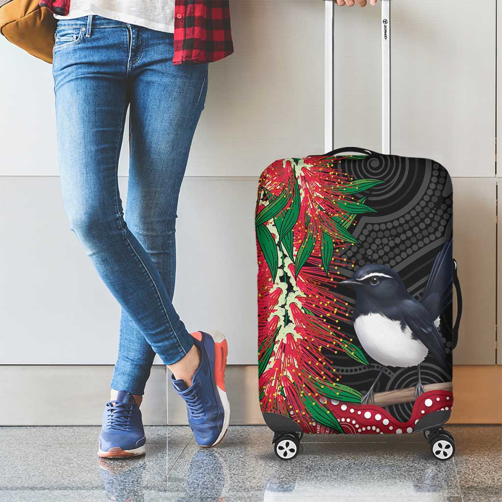 Willie wagtail Australia Luggage Cover Aussie Bottlebrushes Aboriginal Art - Aussie Hoodie