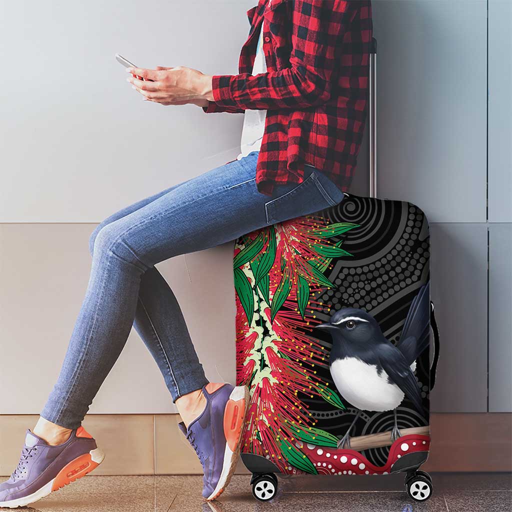 Willie wagtail Australia Luggage Cover Aussie Bottlebrushes Aboriginal Art - Aussie Hoodie