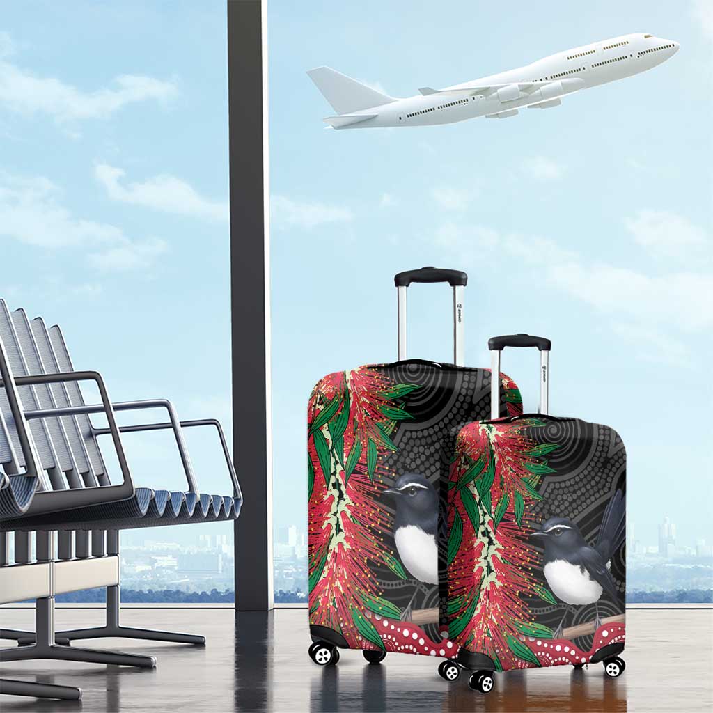 Willie wagtail Australia Luggage Cover Aussie Bottlebrushes Aboriginal Art - Aussie Hoodie