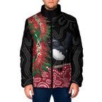 Willie wagtail Australia Padded Jacket Aussie Bottlebrushes Aboriginal Art - Aussie Hoodie