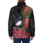 Willie wagtail Australia Padded Jacket Aussie Bottlebrushes Aboriginal Art - Aussie Hoodie