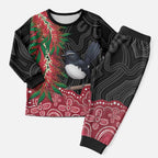 Willie wagtail Australia Christmas Pajama Set Aussie Bottlebrushes Aboriginal Art - Aussie Hoodie