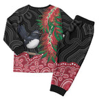 Willie wagtail Australia Christmas Pajama Set Aussie Bottlebrushes Aboriginal Art - Aussie Hoodie