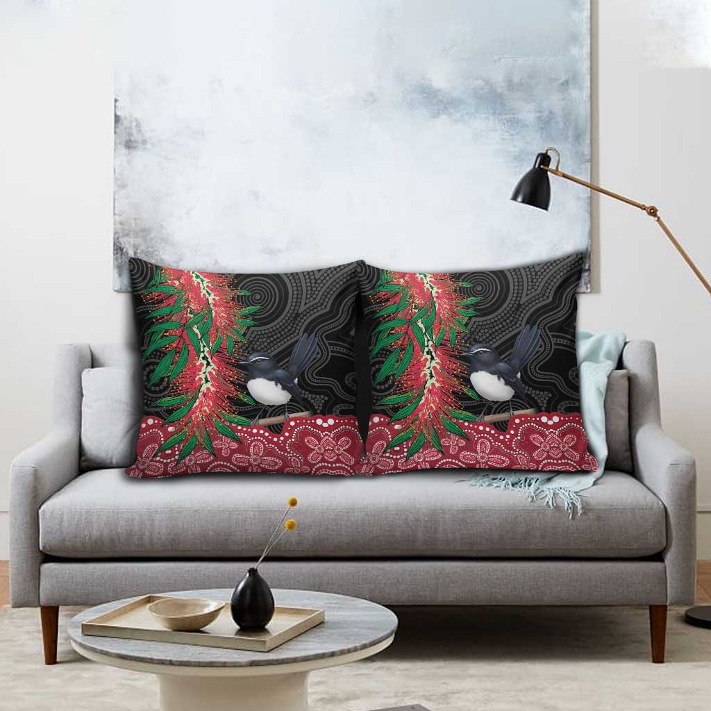 Willie wagtail Australia Pillow Cover Aussie Bottlebrushes Aboriginal Art - Aussie Hoodie