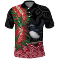 Willie wagtail Australia Polo Shirt Aussie Bottlebrushes Aboriginal Art - Aussie Hoodie