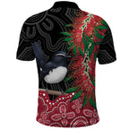 Willie wagtail Australia Polo Shirt Aussie Bottlebrushes Aboriginal Art - Aussie Hoodie
