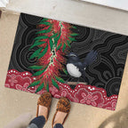 Willie wagtail Australia Rubber Doormat Aussie Bottlebrushes Aboriginal Art - Aussie Hoodie
