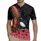Willie wagtail Australia Rugby Jersey Aussie Bottlebrushes Aboriginal Art - Aussie Hoodie