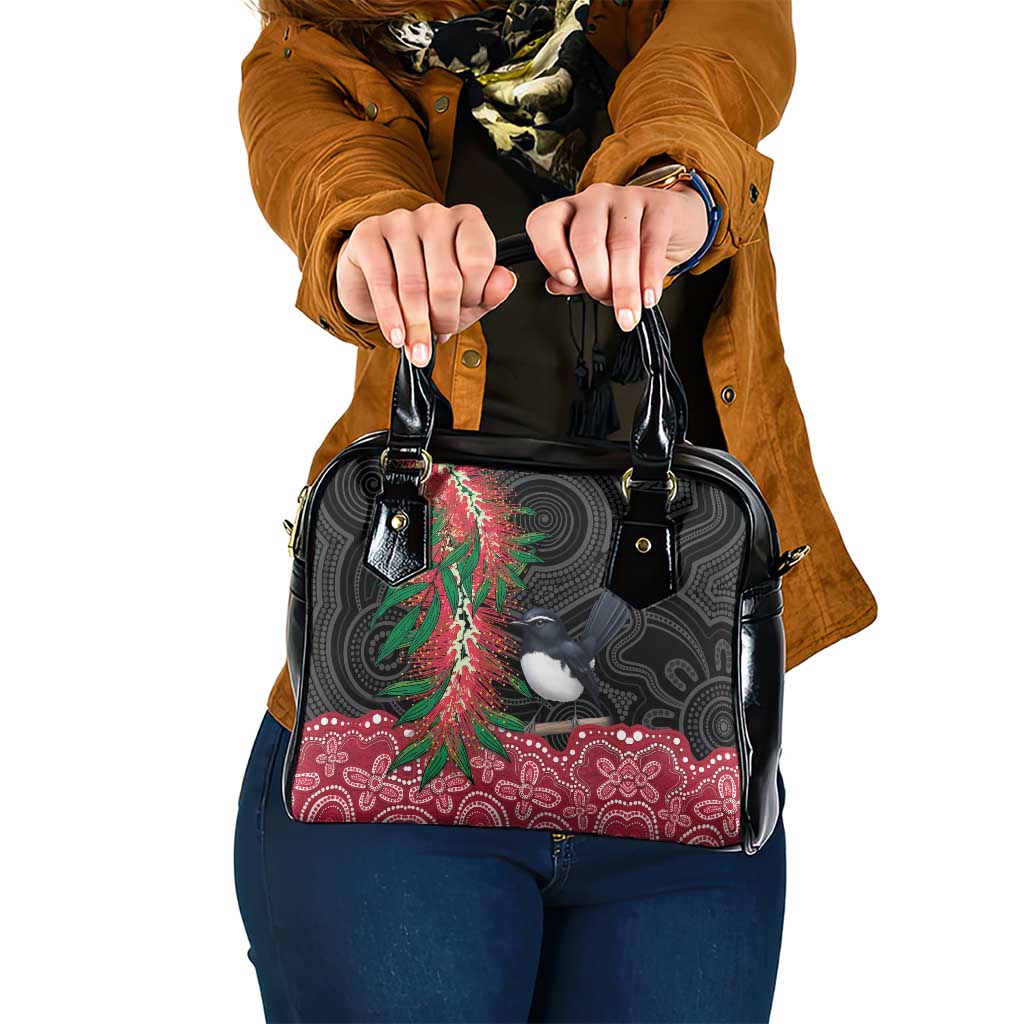 Willie wagtail Australia Shoulder Handbag Aussie Bottlebrushes Aboriginal Art - Aussie Hoodie