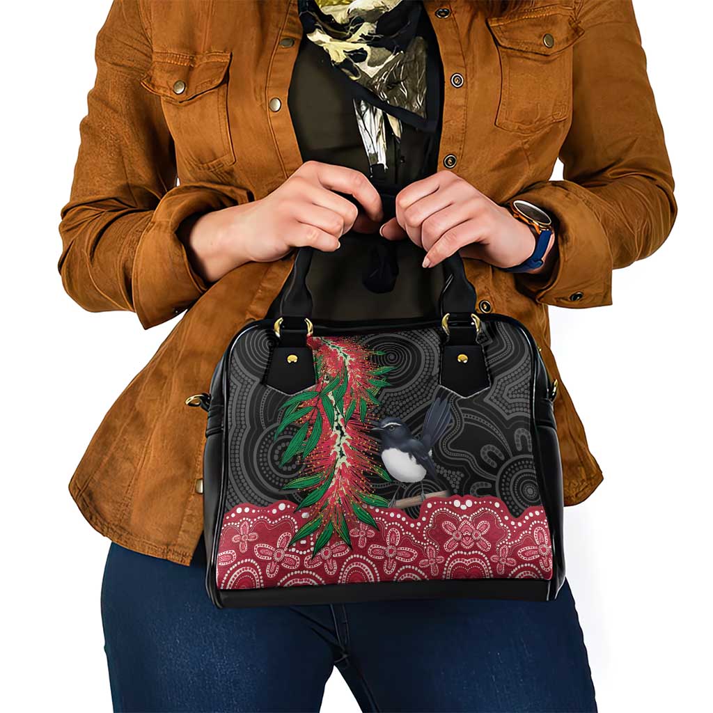 Willie wagtail Australia Shoulder Handbag Aussie Bottlebrushes Aboriginal Art - Aussie Hoodie