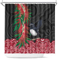 Willie wagtail Australia Shower Curtain Aussie Bottlebrushes Aboriginal Art - Aussie Hoodie