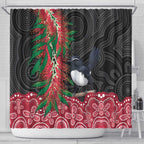 Willie wagtail Australia Shower Curtain Aussie Bottlebrushes Aboriginal Art - Aussie Hoodie
