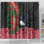 Willie wagtail Australia Shower Curtain Aussie Bottlebrushes Aboriginal Art - Aussie Hoodie