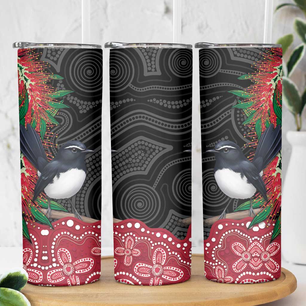 Willie wagtail Australia Skinny Tumbler Aussie Bottlebrushes Aboriginal Art - Aussie Hoodie