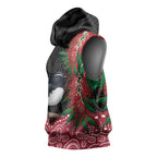 Willie wagtail Australia Sleeveless Hoodie Aussie Bottlebrushes Aboriginal Art - Aussie Hoodie