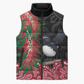 Willie wagtail Australia Sleeveless Puffer Jacket Aussie Bottlebrushes Aboriginal Art - Aussie Hoodie