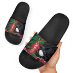 Willie wagtail Australia Slide Sandals Aussie Bottlebrushes Aboriginal Art - Aussie Hoodie