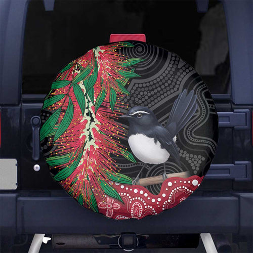 Willie wagtail Australia Spare Tire Cover Aussie Bottlebrushes Aboriginal Art - Aussie Hoodie