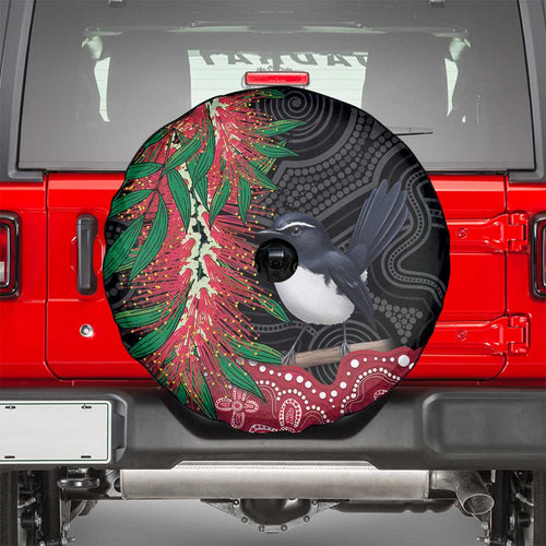Willie wagtail Australia Spare Tire Cover Aussie Bottlebrushes Aboriginal Art - Aussie Hoodie