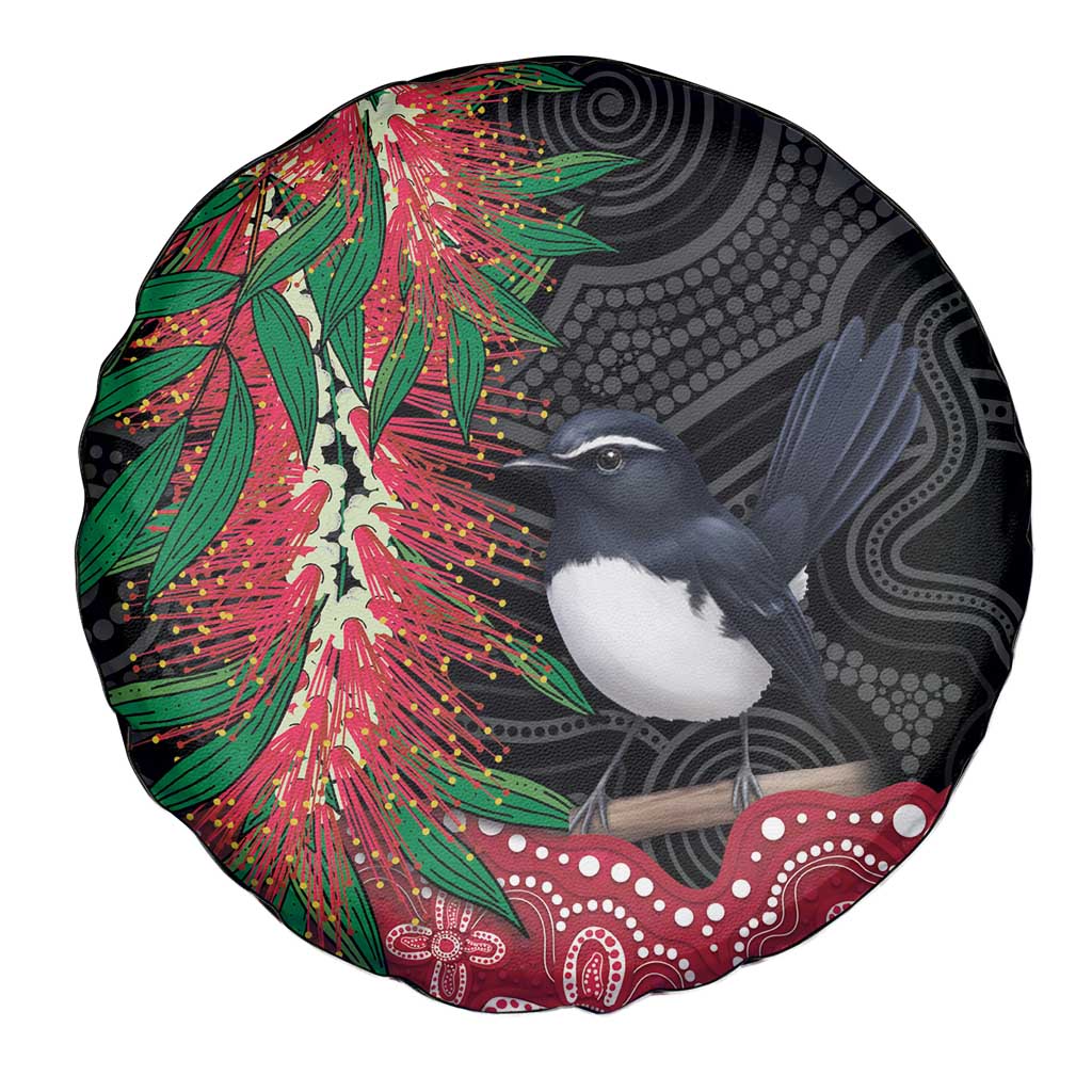 Willie wagtail Australia Spare Tire Cover Aussie Bottlebrushes Aboriginal Art - Aussie Hoodie