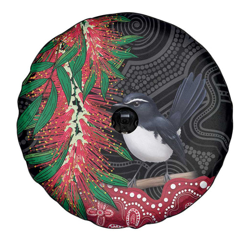 Willie wagtail Australia Spare Tire Cover Aussie Bottlebrushes Aboriginal Art - Aussie Hoodie