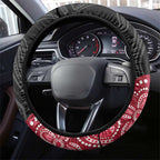 Willie wagtail Australia Steering Wheel Cover Aussie Bottlebrushes Aboriginal Art - Aussie Hoodie