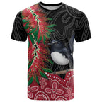 Willie wagtail Australia T Shirt Aussie Bottlebrushes Aboriginal Art - Aussie Hoodie