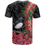 Willie wagtail Australia T Shirt Aussie Bottlebrushes Aboriginal Art - Aussie Hoodie