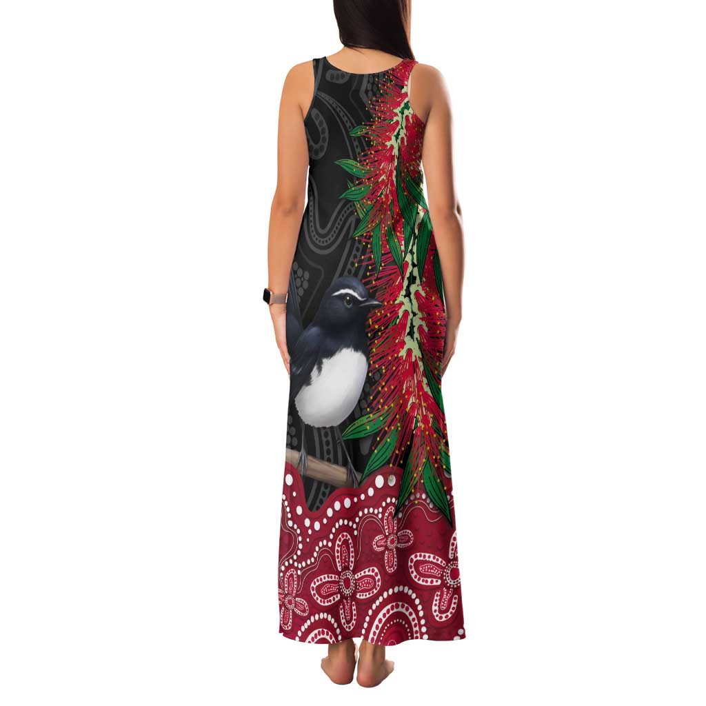 Willie wagtail Australia Tank Maxi Dress Aussie Bottlebrushes Aboriginal Art - Aussie Hoodie