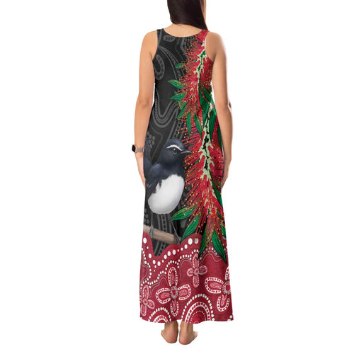 Willie wagtail Australia Tank Maxi Dress Aussie Bottlebrushes Aboriginal Art - Aussie Hoodie