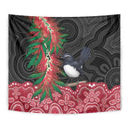 Willie wagtail Australia Tapestry Aussie Bottlebrushes Aboriginal Art - Aussie Hoodie