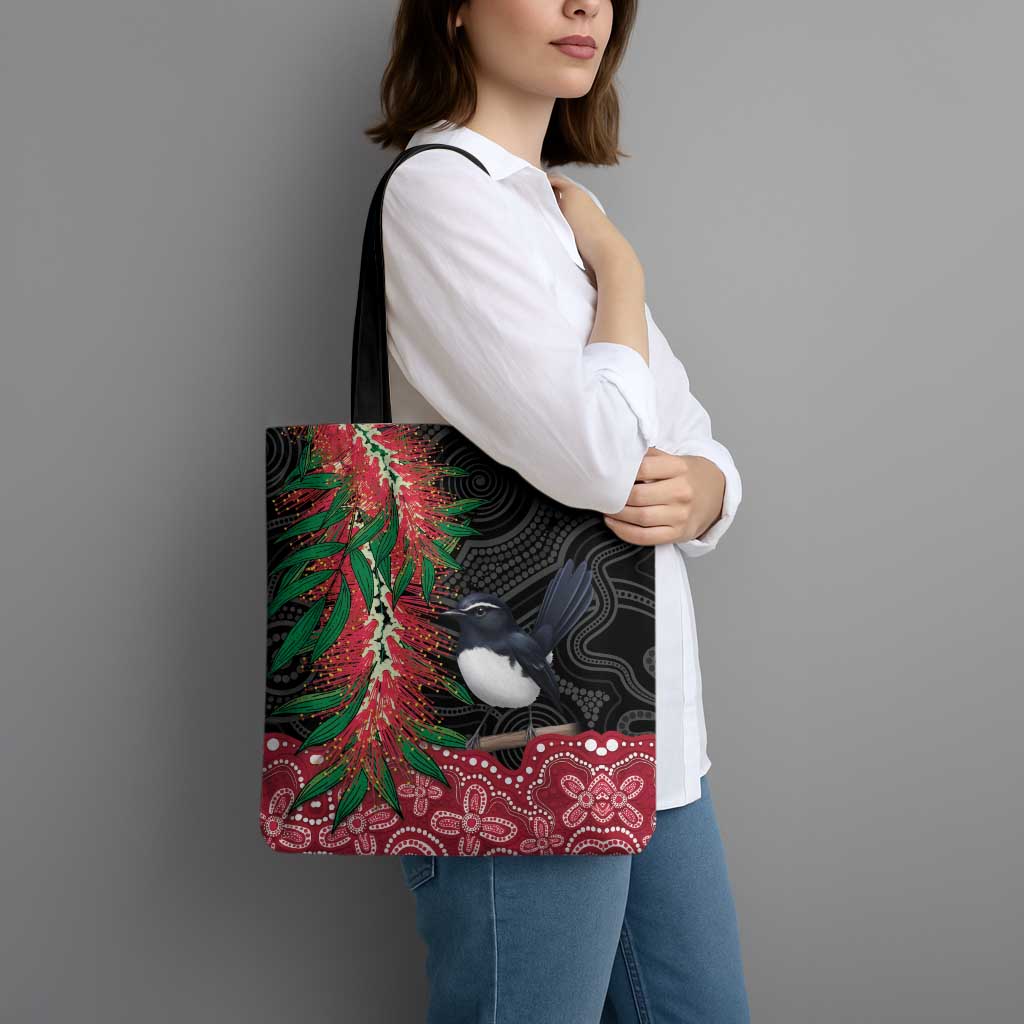 Willie wagtail Australia Tote Bag Aussie Bottlebrushes Aboriginal Art - Aussie Hoodie
