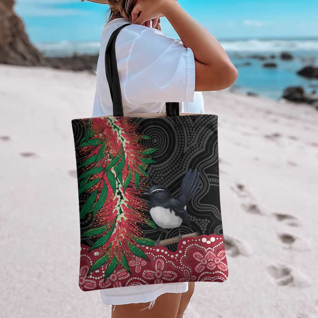 Willie wagtail Australia Tote Bag Aussie Bottlebrushes Aboriginal Art - Aussie Hoodie