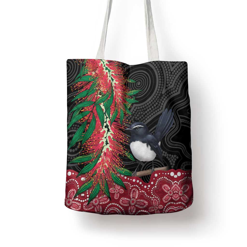 Willie wagtail Australia Tote Bag Aussie Bottlebrushes Aboriginal Art - Aussie Hoodie