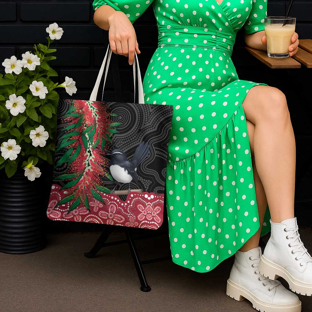 Willie wagtail Australia Tote Bag Aussie Bottlebrushes Aboriginal Art - Aussie Hoodie