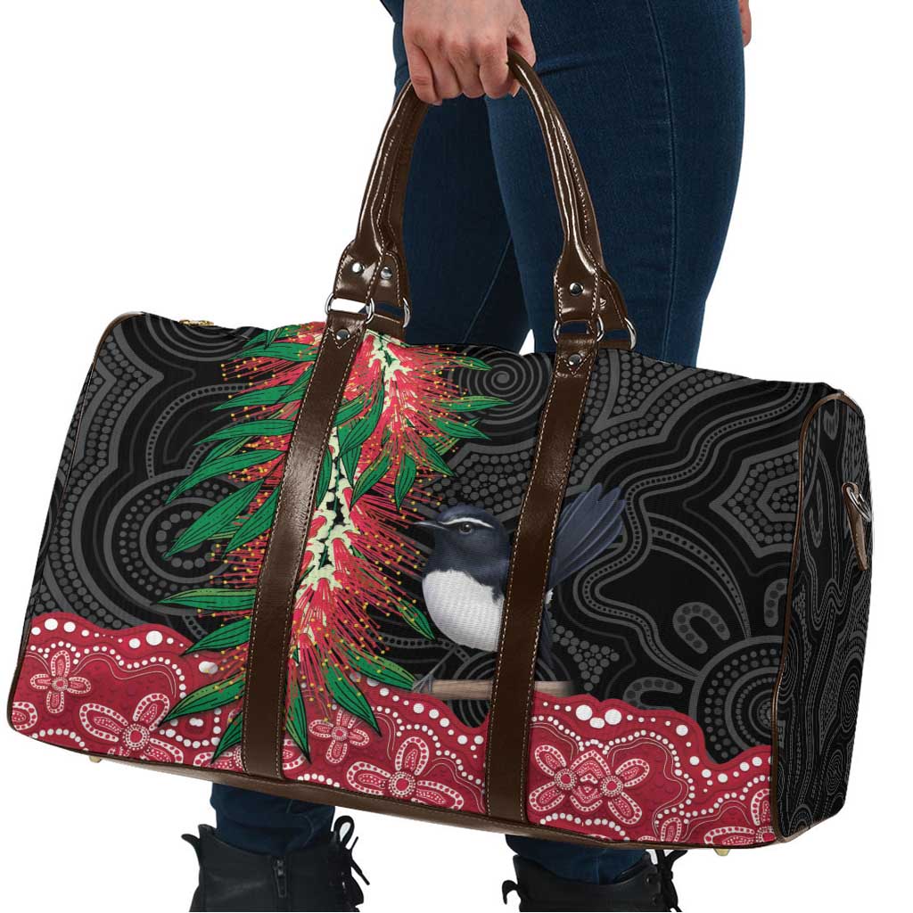 Willie wagtail Australia Travel Bag Aussie Bottlebrushes Aboriginal Art - Aussie Hoodie