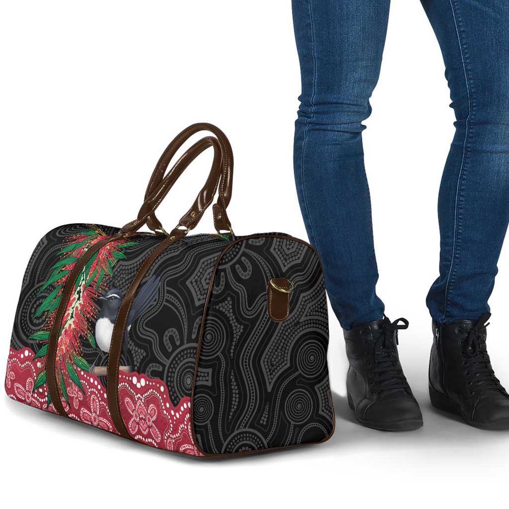 Willie wagtail Australia Travel Bag Aussie Bottlebrushes Aboriginal Art - Aussie Hoodie