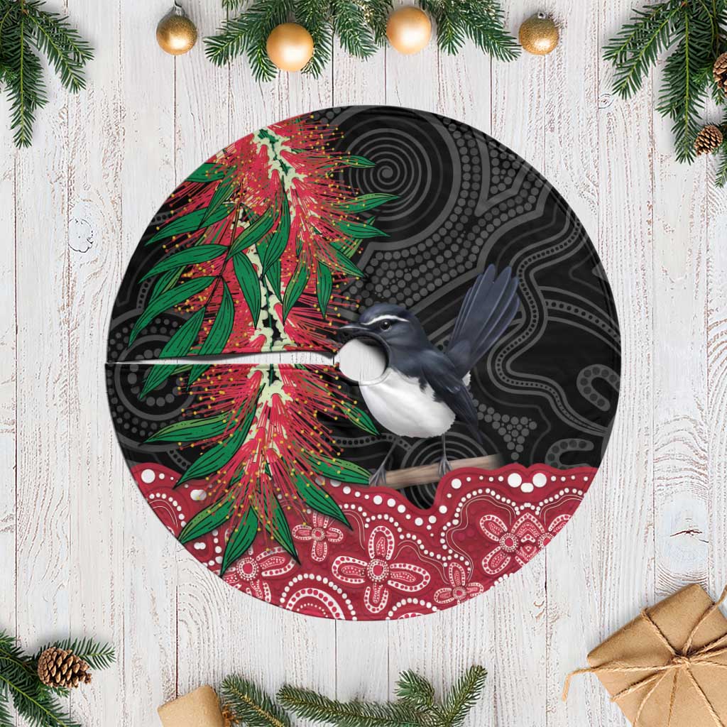 Willie wagtail Australia Tree Skirt Aussie Bottlebrushes Aboriginal Art - Aussie Hoodie