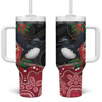 Willie wagtail Australia Tumbler With Handle Aussie Bottlebrushes Aboriginal Art - Aussie Hoodie